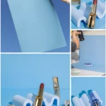 Fond vinyle bleu méditerranéen intense, idéal pour des contrastes saisissants