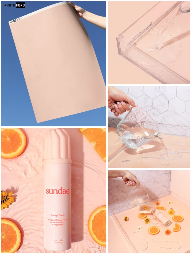 fond Corail, doux et lumineux avec une touche éclatante