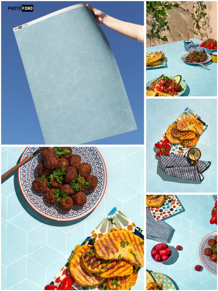 fond photo bleu clair avec motifs hexagonaux