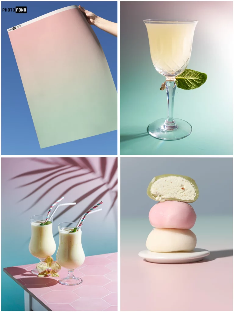 Fond Photo GELATO – Dégradé Pastel Rose et Menthe Pastel pour Shooting Produit