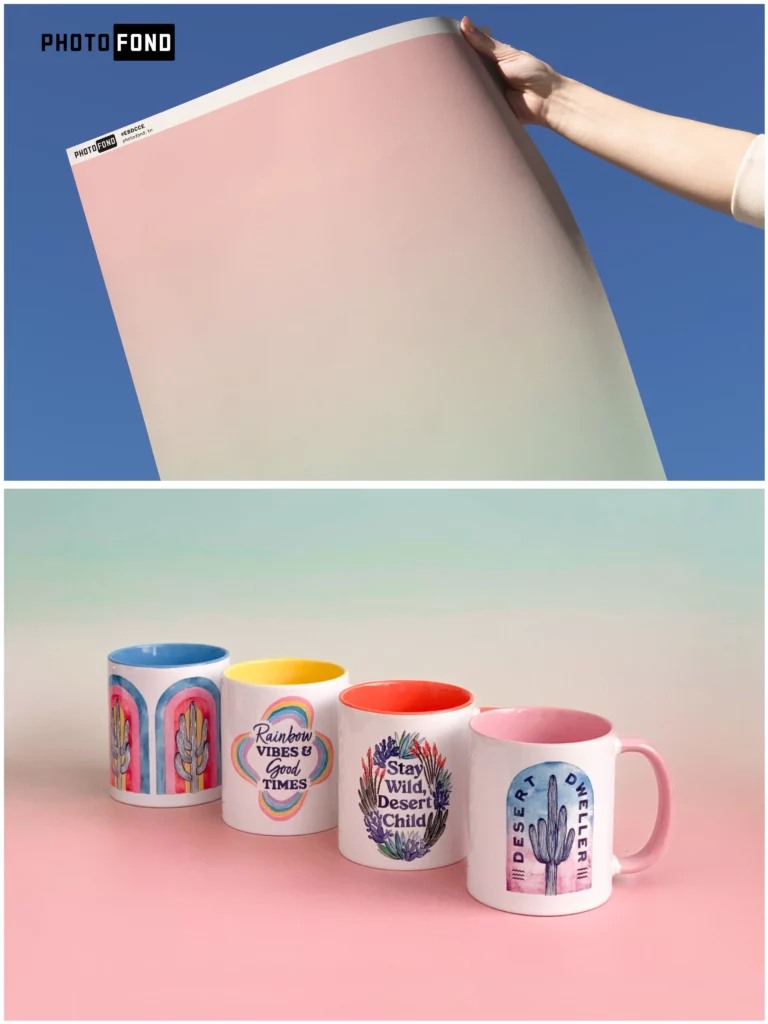 Fond Photo GELATO – Dégradé Pastel Rose et Menthe Pastel pour Shooting Produit