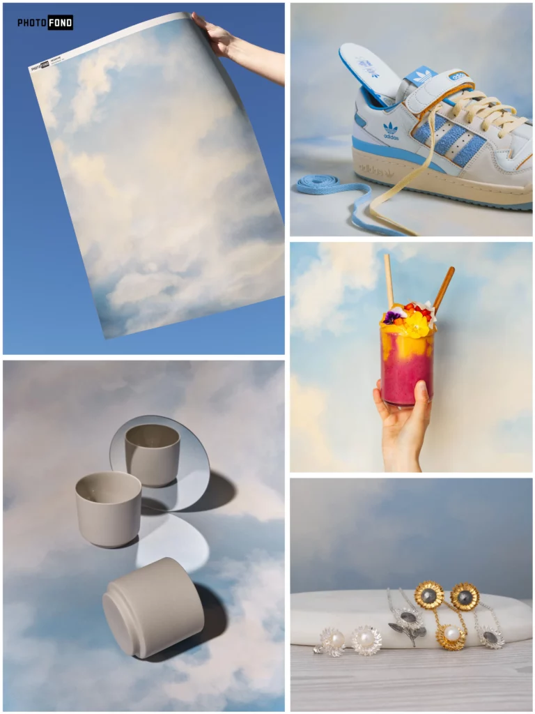 خلفية تصوير سماء زرقاء طبيعية - جو هادئ ورقيق