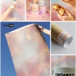 fond photo vaporeux rose et beige effet nuage pour photographie de produit artistique ou poétique